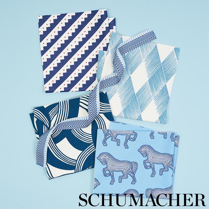 Schumacher Chevron Twill Tape Blue Trim