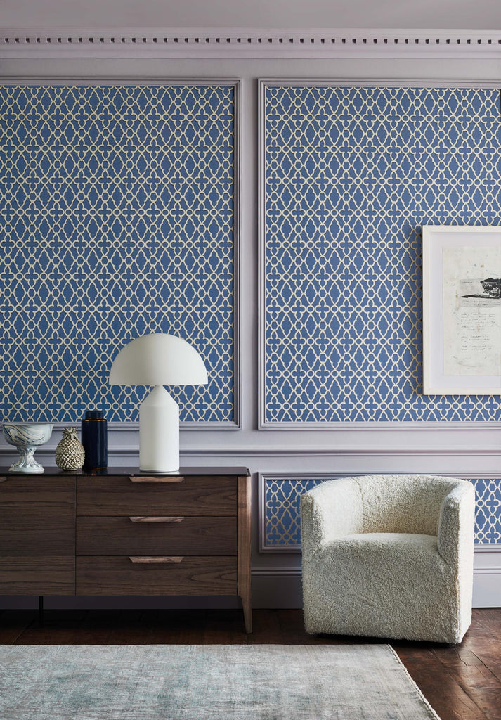 Cole & Son TREILLAGE WHITE/HYACINTH Wallpaper