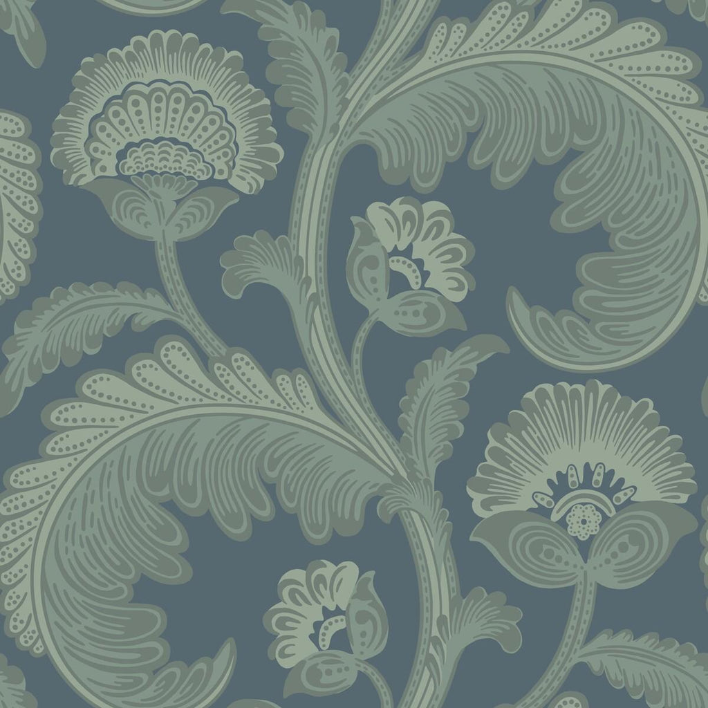 Cole & Son FANFARE FLOCK DK EGG/PET Wallpaper