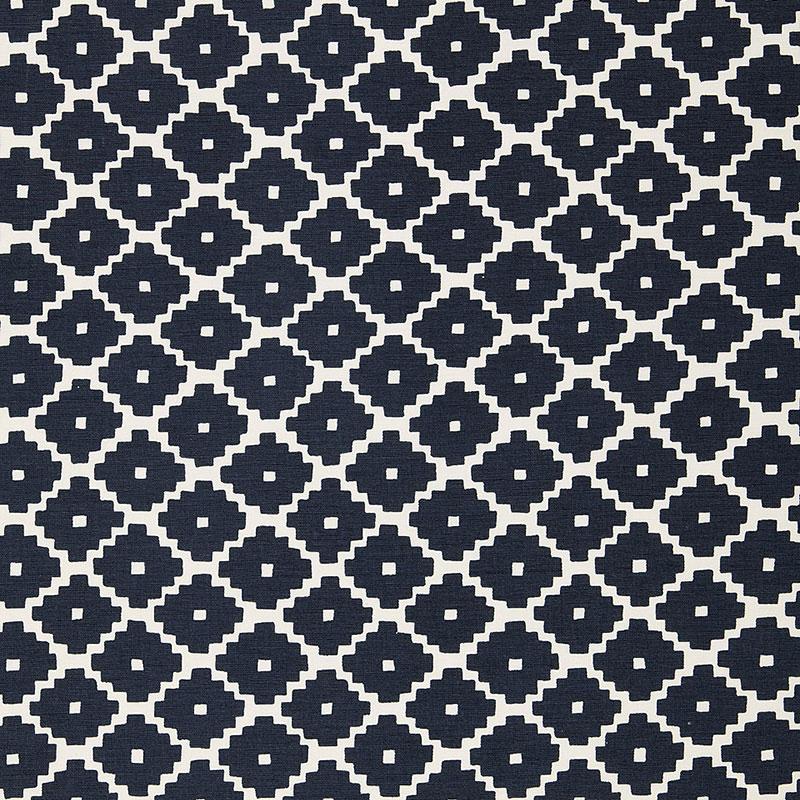 Schumacher Ziggurat Navy Fabric