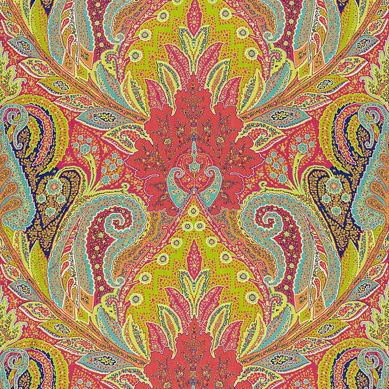 Schumacher Cambay Paisley Print Parrot Fabric