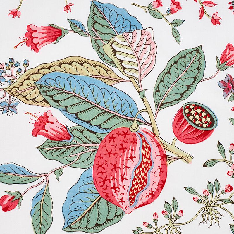 Schumacher Pomegranate Botanical Document Fabric