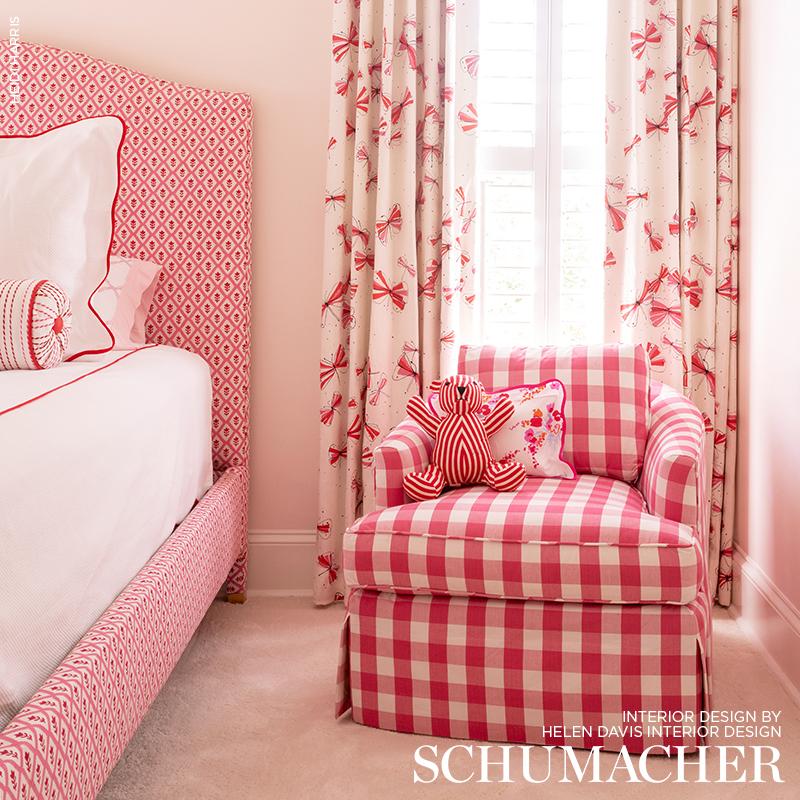 Schumacher Monarch'S March Red & Pink Fabric