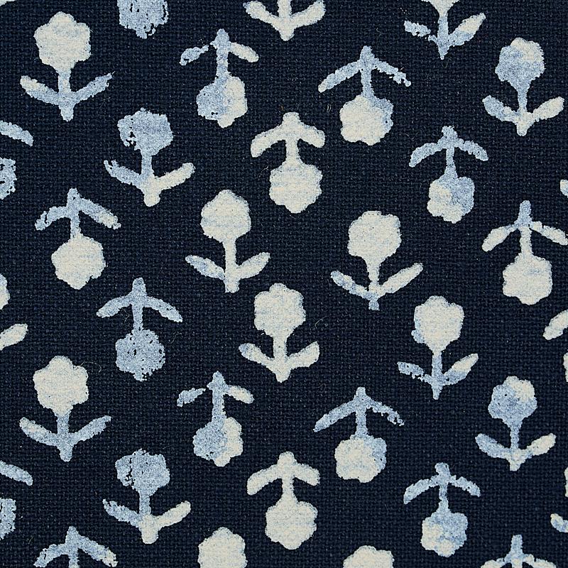 Schumacher Beatriz Handprint Indigo Fabric