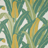 Schumacher Tropical Isle Green On Ivory Fabric