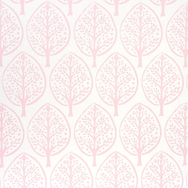 Schumacher Tree Pink Wallpaper