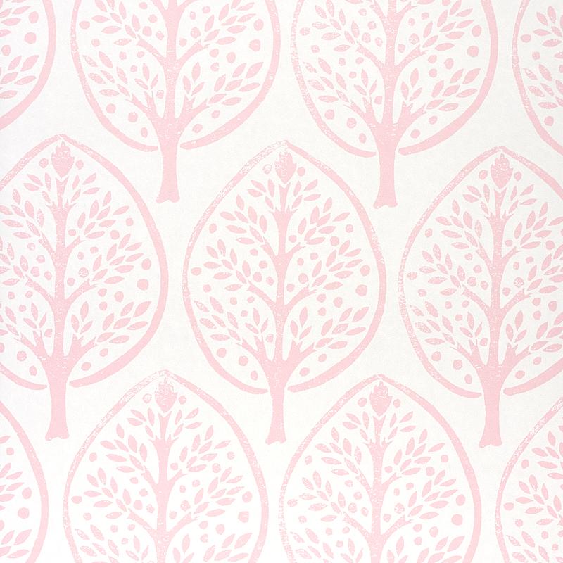 Schumacher Tree Pink Wallpaper