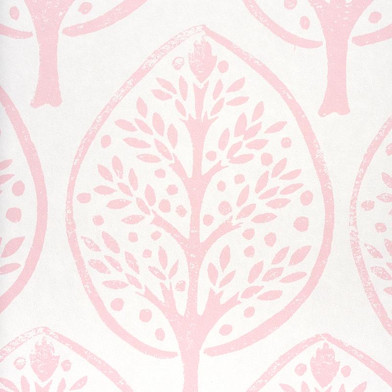 Schumacher Tree Pink Wallpaper