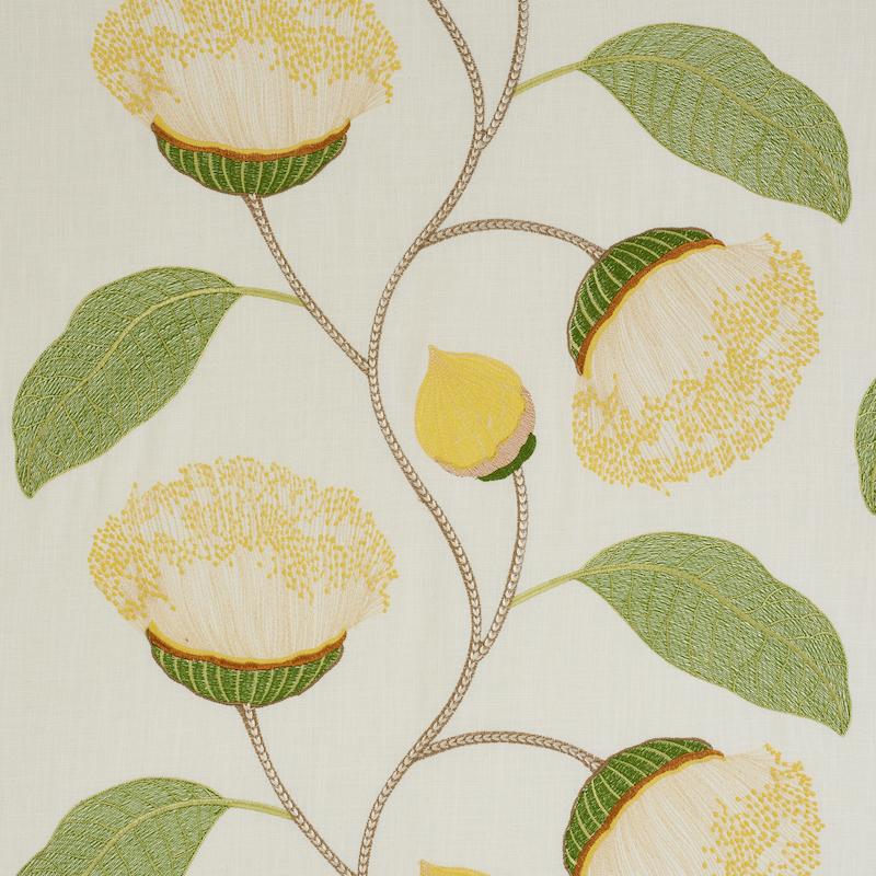 Schumacher Celinda Embroidery Yellow Fabric