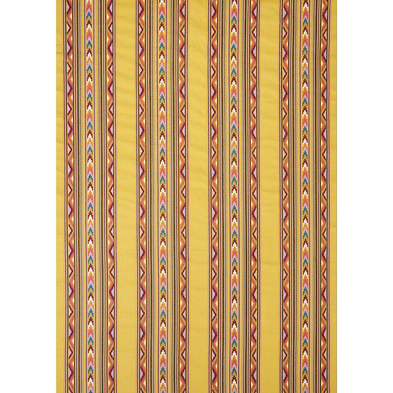 Schumacher Zarzuela Stripe Embroidery Saffron Fabric