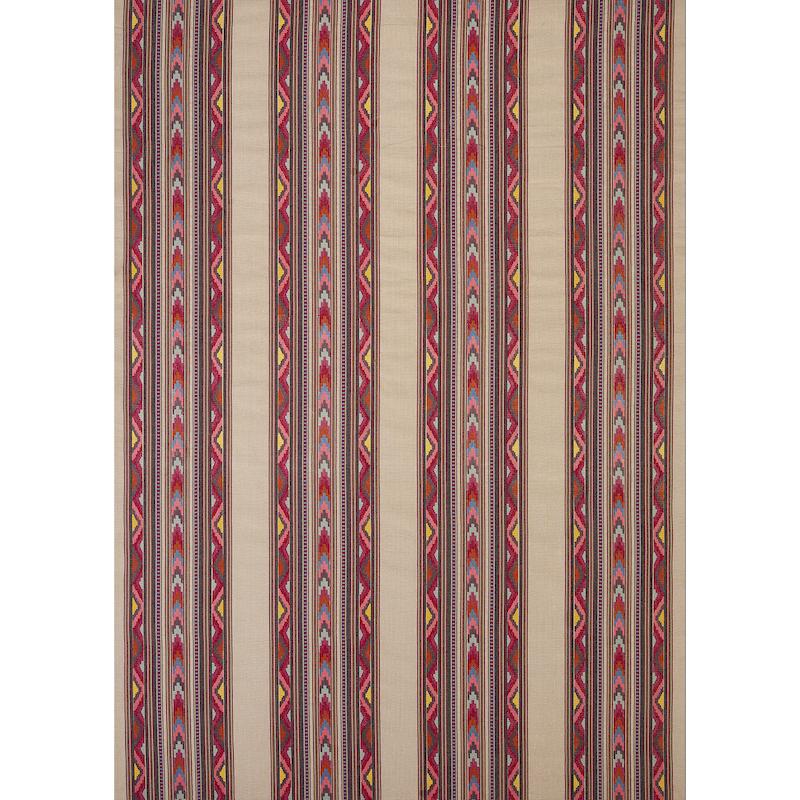 Schumacher Zarzuela Stripe Embroidery Multi Fabric