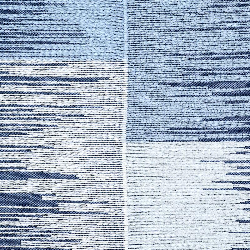 Schumacher Sunburst Stripe Embroidery Blues Fabric