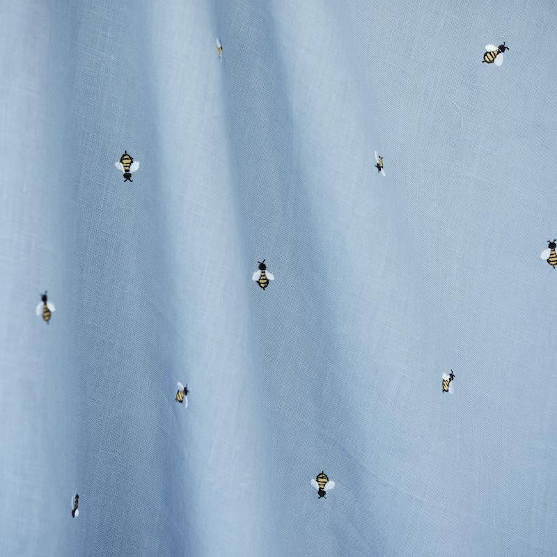 Schumacher Honey Bee Embroidery Sky Fabric