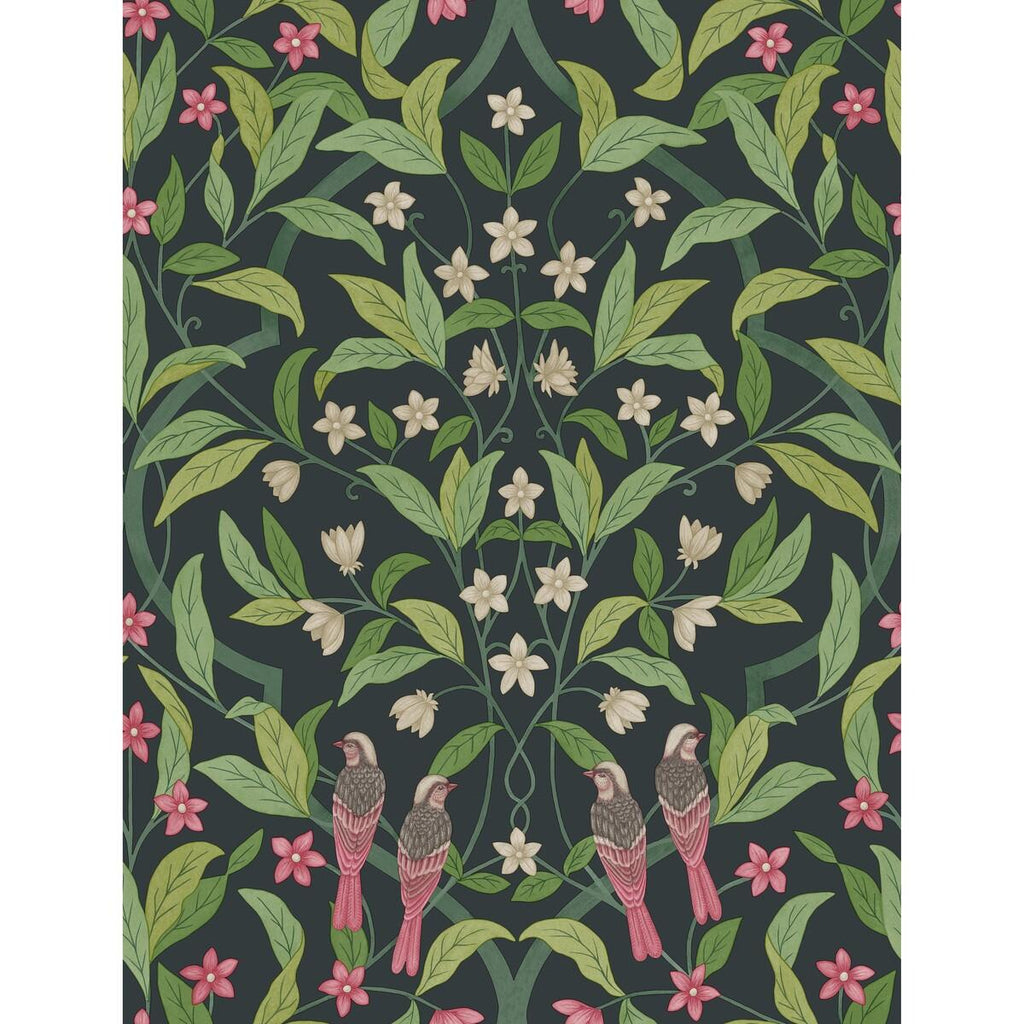 Cole & Son Jasmine & Serin Symphony Rose/Grn/Viridian Wallpaper