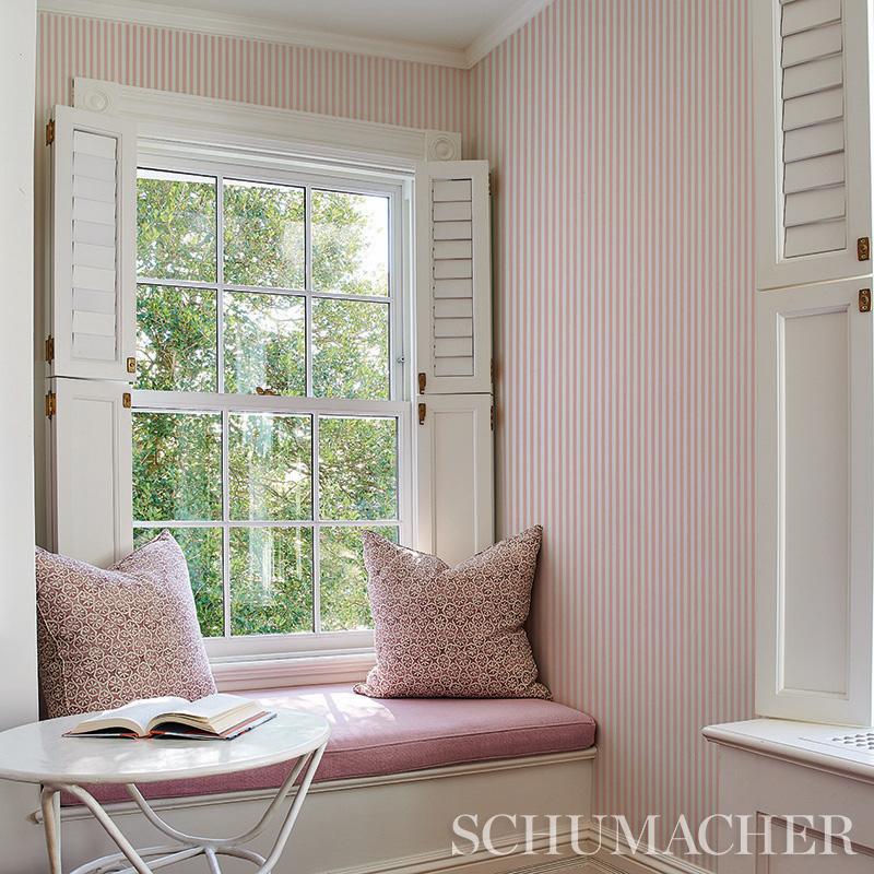 Schumacher Edwin Stripe Narrow Leaf Wallpaper