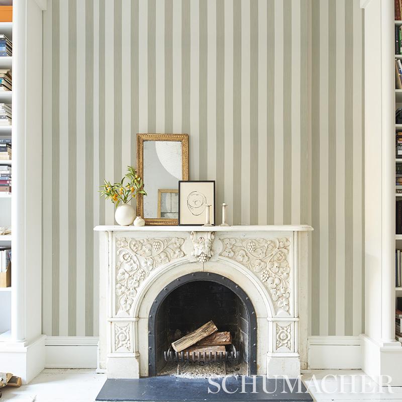 Schumacher Edwin Stripe Wide Butternut Wallpaper