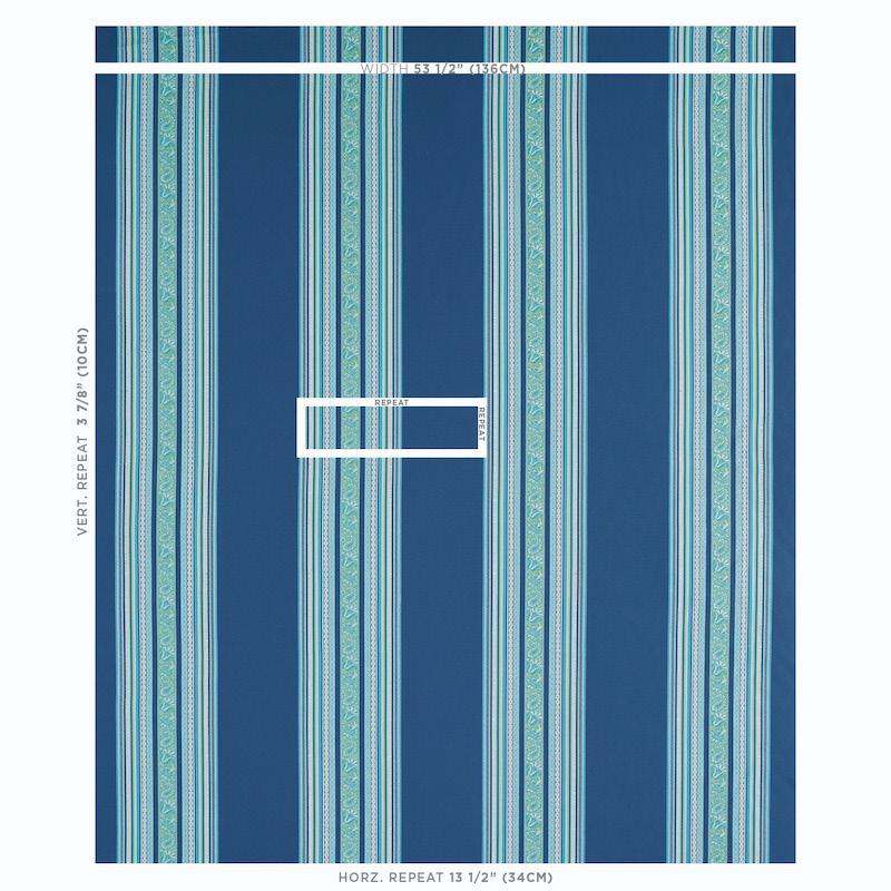 Schumacher Markova Stripe Navy Fabric