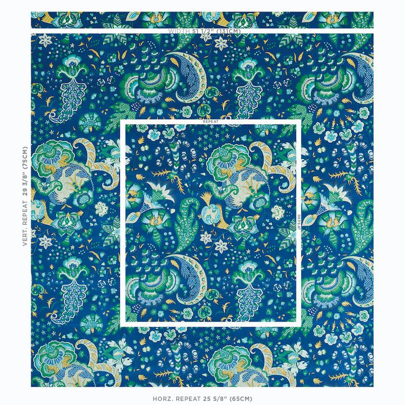 Schumacher Majorelle Velvet Blue Fabric