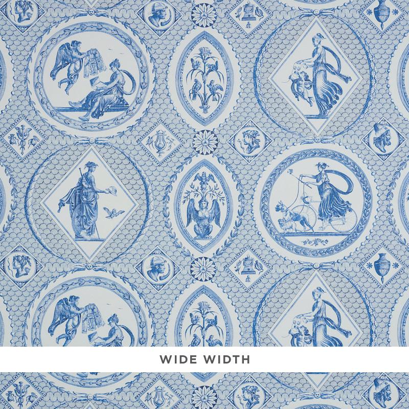 Schumacher Les Scenes Contemporaines Blue Wallpaper