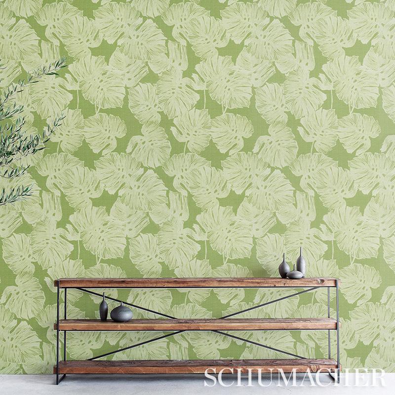 Schumacher Del Coco Sisal Leaf Wallpaper