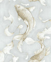 Seabrook Koi Fish Metallic Champagne & Gray Wallpaper