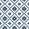 Seabrook Southwest Tile Navy Blue Wallpaper