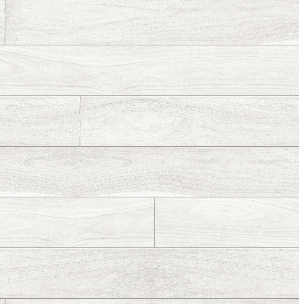 Seabrook Teak Planks Off-White Wallpaper