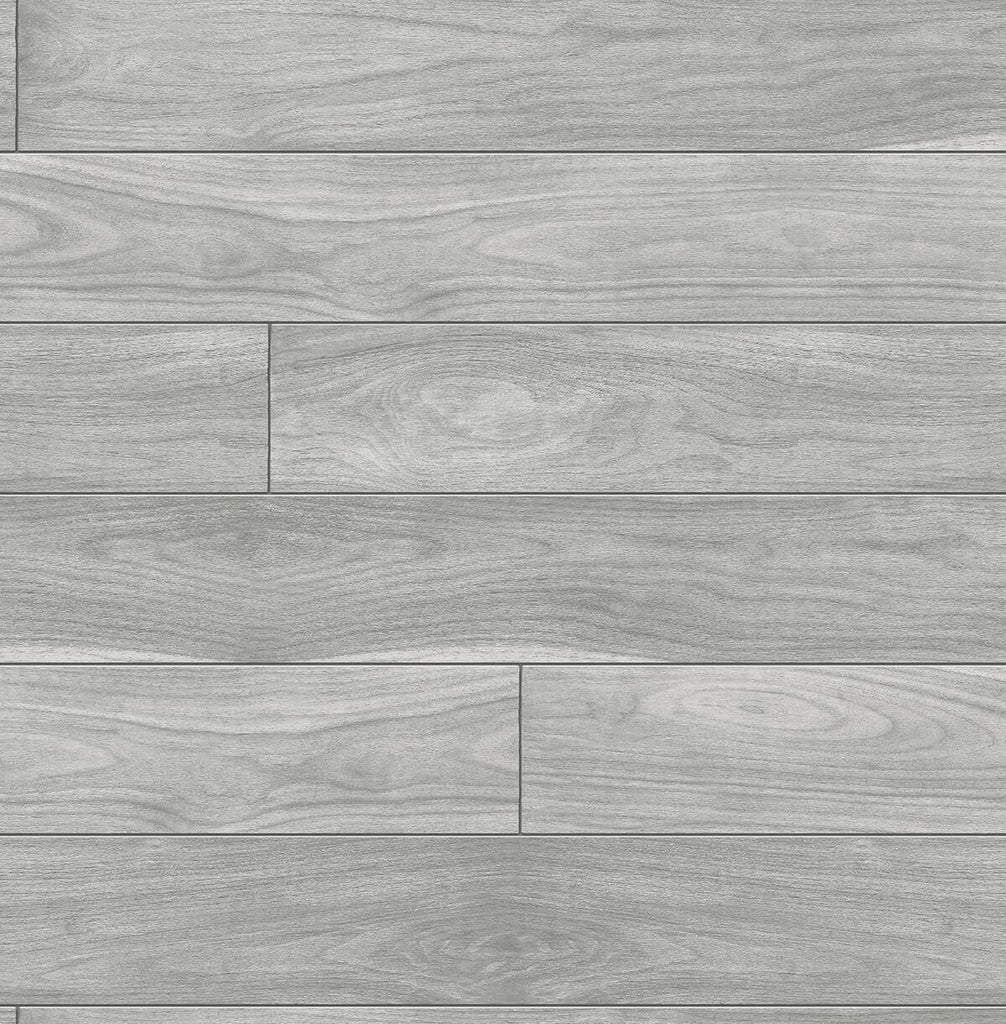 Seabrook Teak Planks Gray Wallpaper