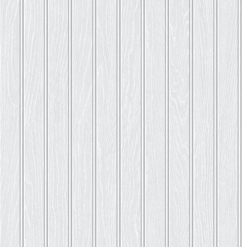 Seabrook Beadboard Off-White & Pearl Gray Wallpaper