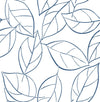 Seabrook Tossed Leaves Navy Blue Wallpaper