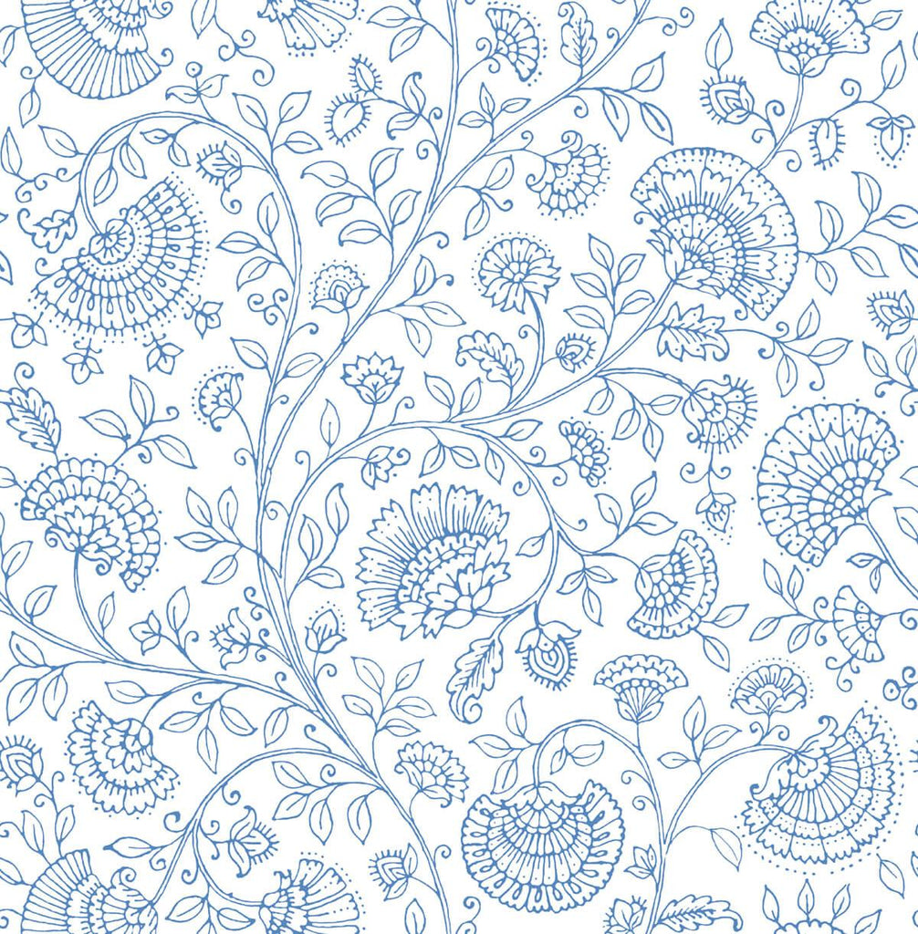 Seabrook Paisley Trail Blue Bell Wallpaper