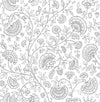 Seabrook Paisley Trail Slate Gray Wallpaper