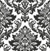 Seabrook Damask Black & White Wallpaper