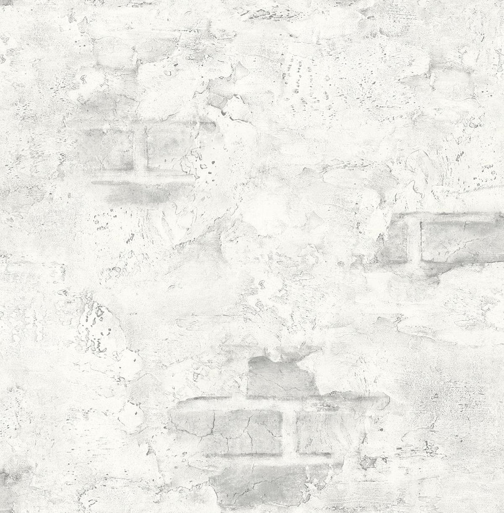 Seabrook Stuccoed Brick Fog Gray Wallpaper