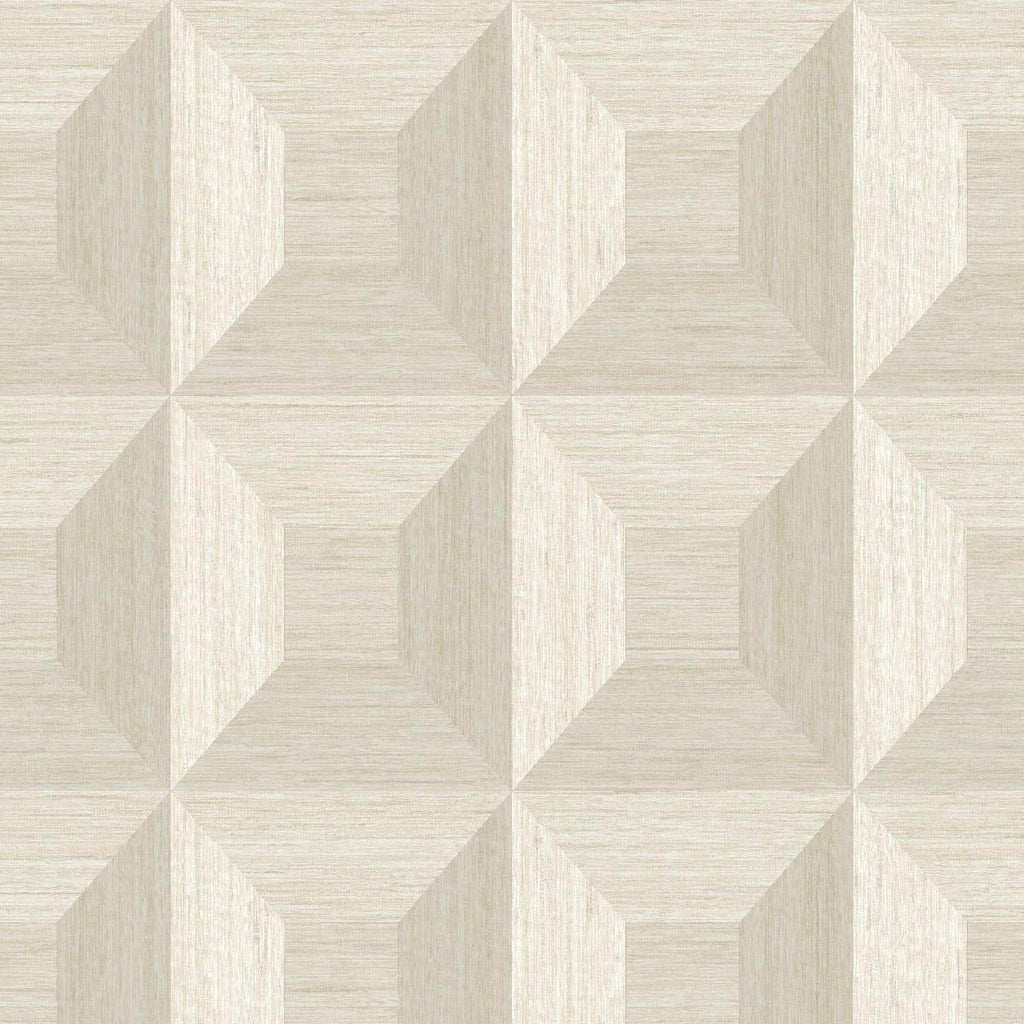 Seabrook Squared Away Geometric Beige Wallpaper