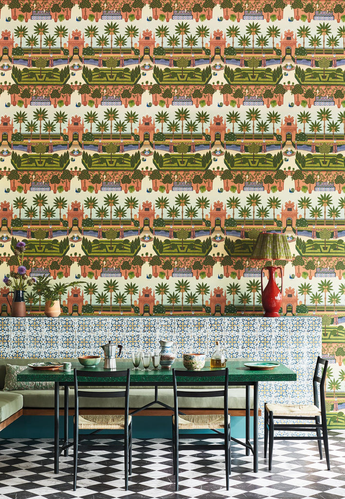 Cole & Son ALCAZAR GARDENS TERRACOTTA/SPRING GR/MULTI Wallpaper