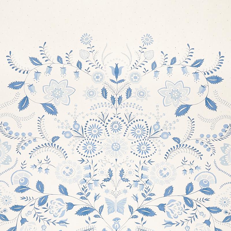 Schumacher Orla Panel Blue Wallpaper