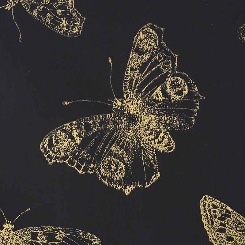 Schumacher Burnell Butterfly Black Wallpaper