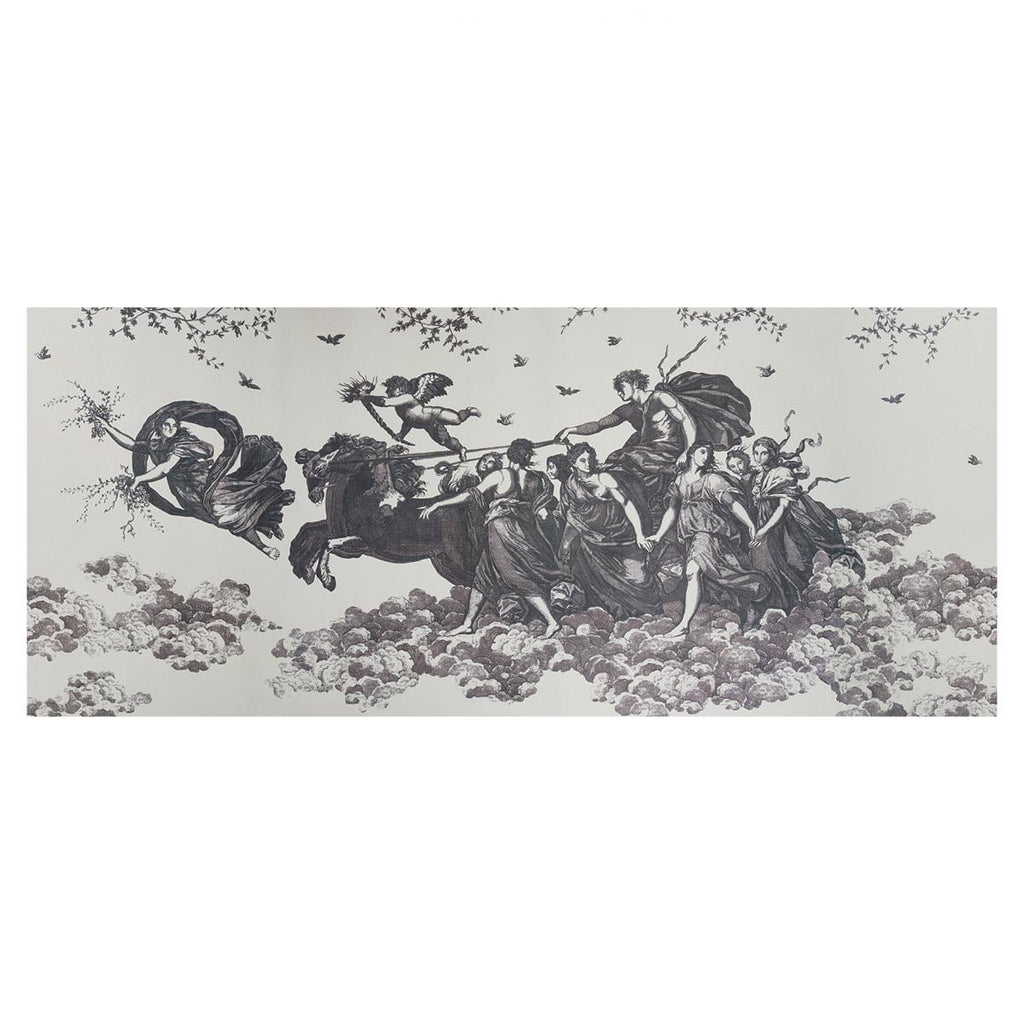 Schumacher Chariot Of Dawn Toile Panel Set Black Wallpaper