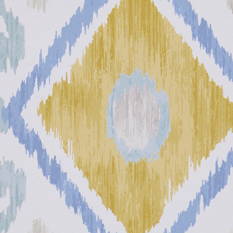 Schumacher Elizia Ikat Sky & Ochre Wallpaper