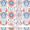 Schumacher Elizia Ikat Rose & Indigo Wallpaper