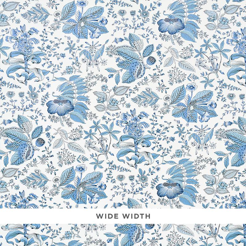 Schumacher Pomegranate Botanical Blue Wallpaper