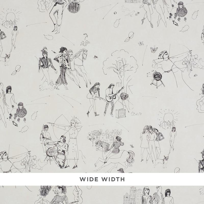 Schumacher Toile De Femmes Parchment Wallpaper