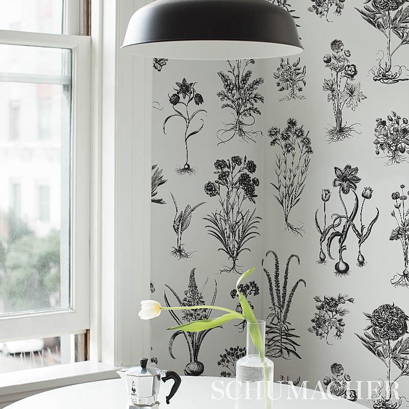 Schumacher Cabot Botanical Large Ivory Wallpaper