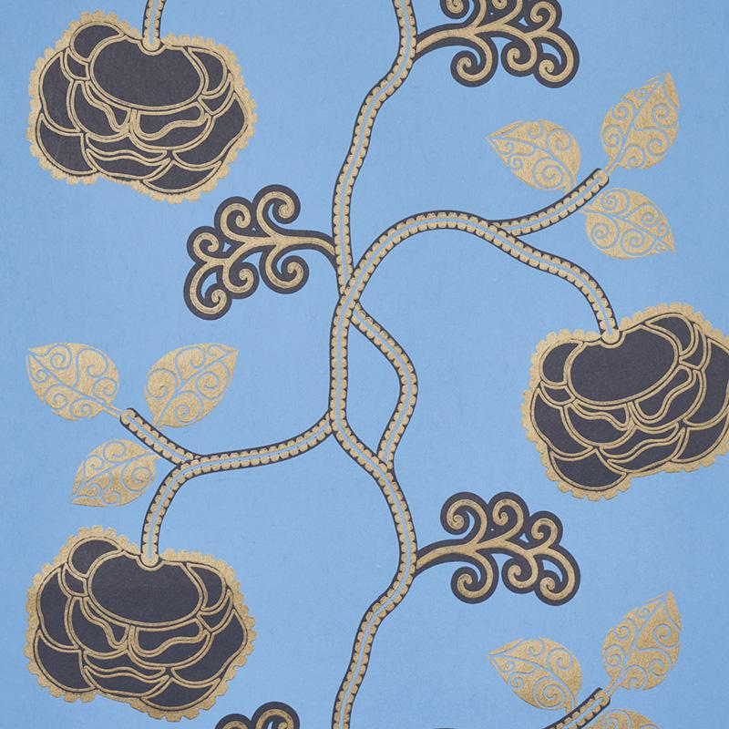 Schumacher Queen Fruit Lapis Wallpaper