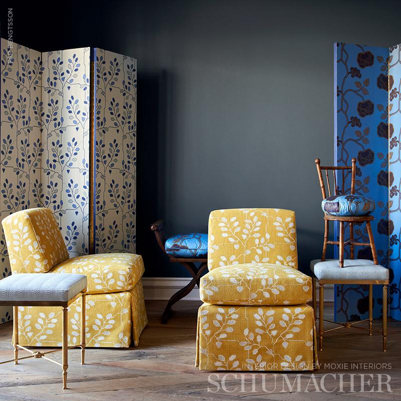 Schumacher Queen Fruit Lapis Wallpaper