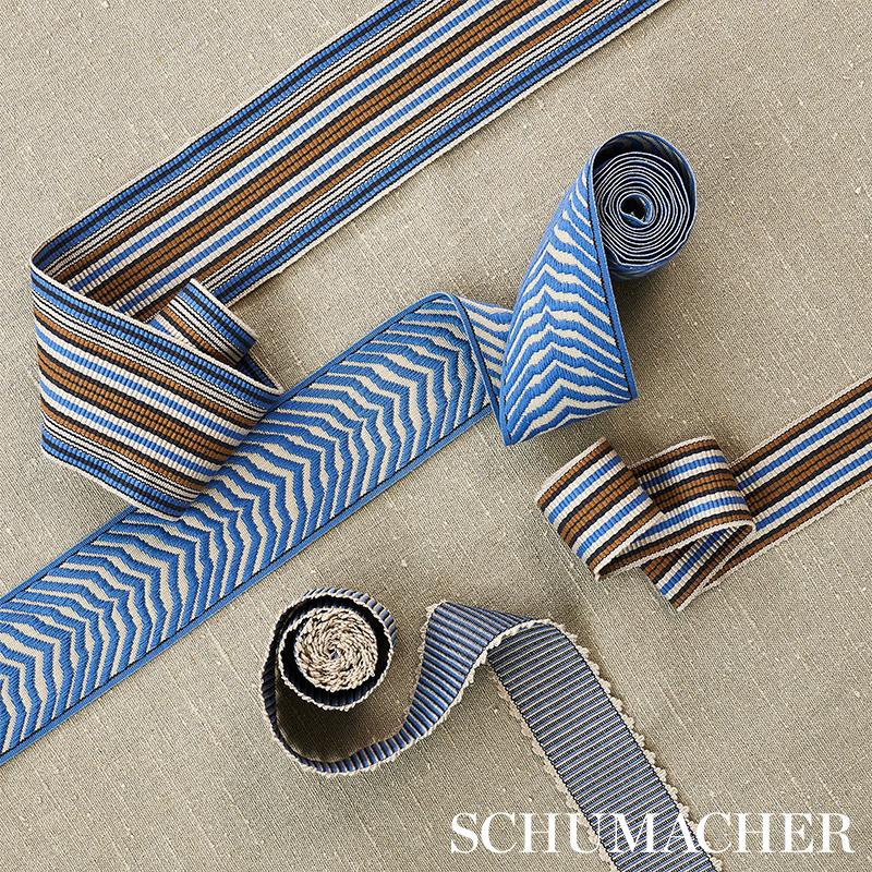 Schumacher Arcure Ripple Tape Bluebell Trim