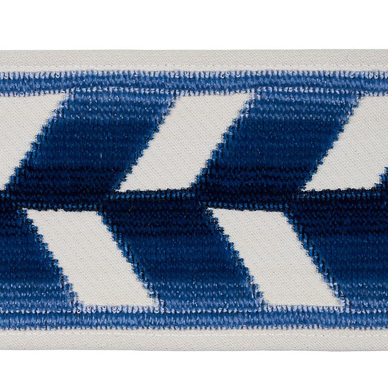 Schumacher Chevron Strie Velvet Tape Lapis Trim