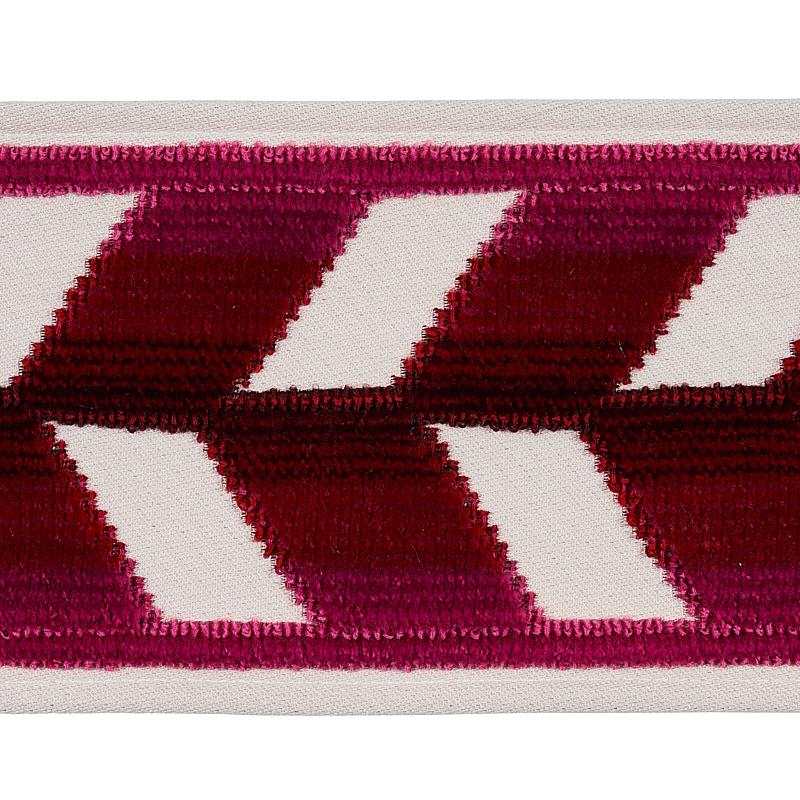 Schumacher Chevron Strie Velvet Tape Garnet Trim