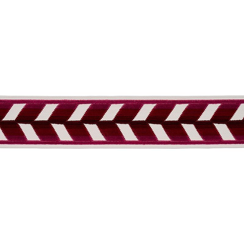 Schumacher Chevron Strie Velvet Tape Garnet Trim